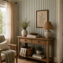 Neutral Rustik Mjuk Grön Rand Farmhouse Stuga