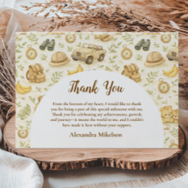 Neutral Safari Animals Wild One First Birthday Tack Kort