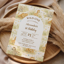 Neutral Safari Wild One Floral First Birthday