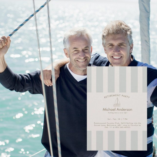 Neutral Sailboat Retirement Party  Inbjudningar (Skapare uppladdad)