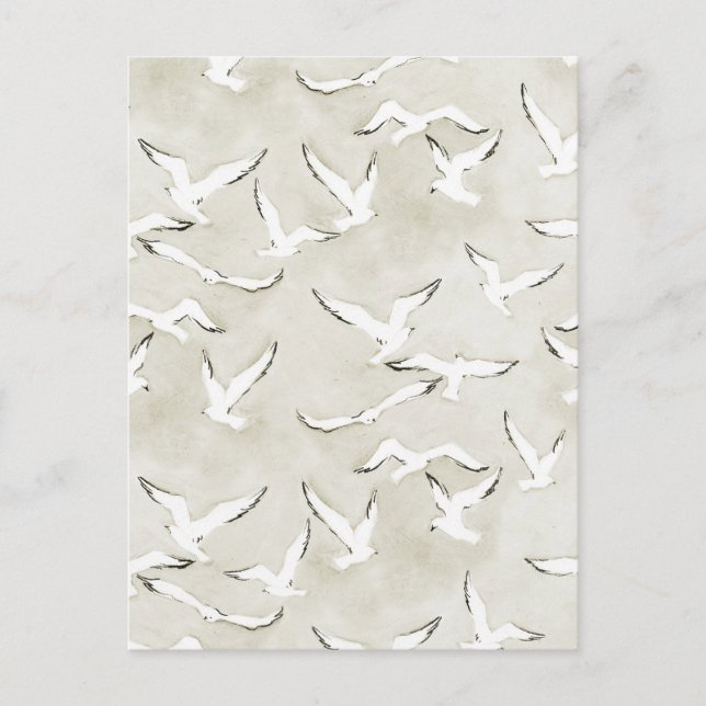 Neutral Seagull Bird Ocean Card. Vykort (Framsida)