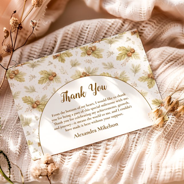 Neutral Skogs Vilda Ettårsfest Tack Kort (Skapare uppladdad)