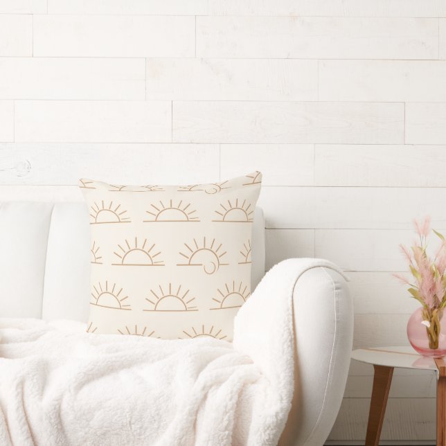 Neutral Solkudde | Beige Boho Kastkudde Kudde (Soffa)