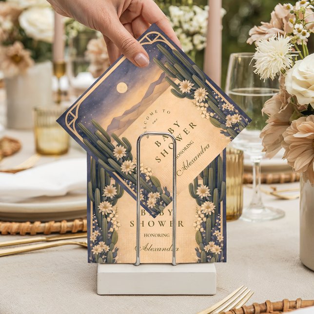 Neutral Southwest Cactus Botanicals Baby Shower Pappersservett (Skapare uppladdad)