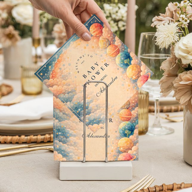 Neutral Space Planets Stars Baby Shower Pappersservett (Skapare uppladdad)