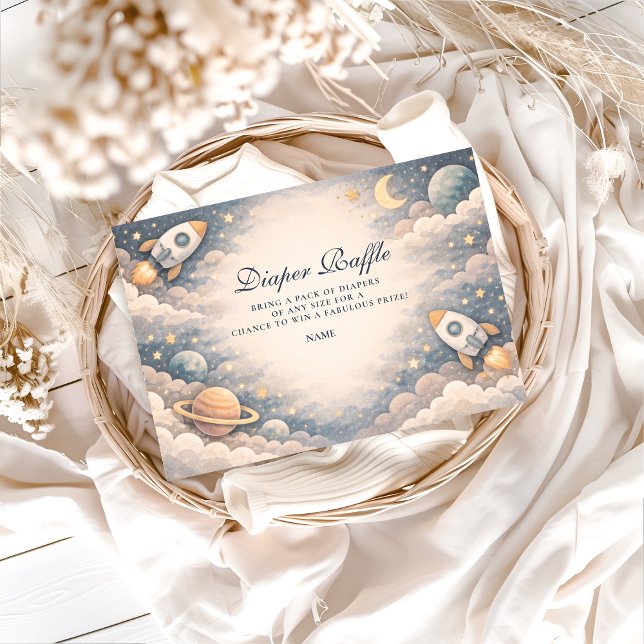 Neutral Space Stars Baby Shower Tilläggskort (Skapare uppladdad)