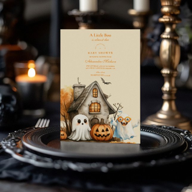 Neutral Spök Halloween Baby Shower Inbjudningar (Skapare uppladdad)