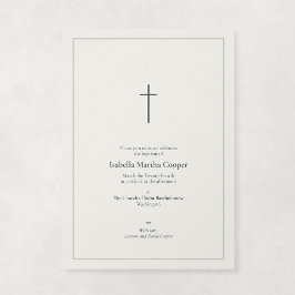 Neutral Stendoppsreligiös Minimal Kors Dop Inbjudningar