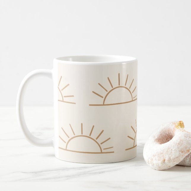 Neutral Sun Mug | Beige Coffee Mug Kaffemugg (Med munk)