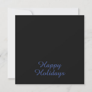 Neutral Svart & Blå Enkel Elegant God Jul Julkort