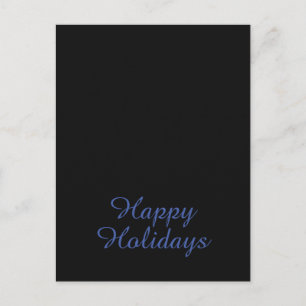 Neutral Svart & Blå Enkel Elegant God Jul Vykort