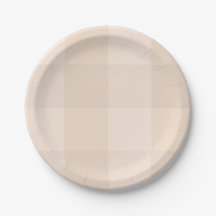 Neutral Taupe Gingham Farmhouse Pappers Tallrik