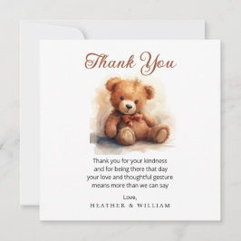 Neutral Teddy Bear Baby Shower Thank You Tack Kort