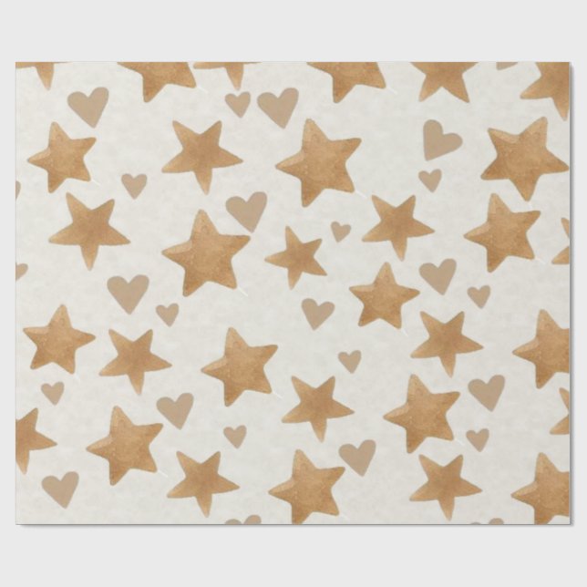 Neutral Teddy Gender Reveal Gift Wrap Presentpapper (Platt)