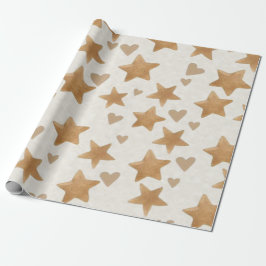 Neutral Teddy Gender Reveal Gift Wrap Presentpapper