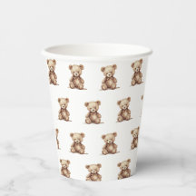 Neutral Teddybjörn Bebis Badrums Pappersmugg