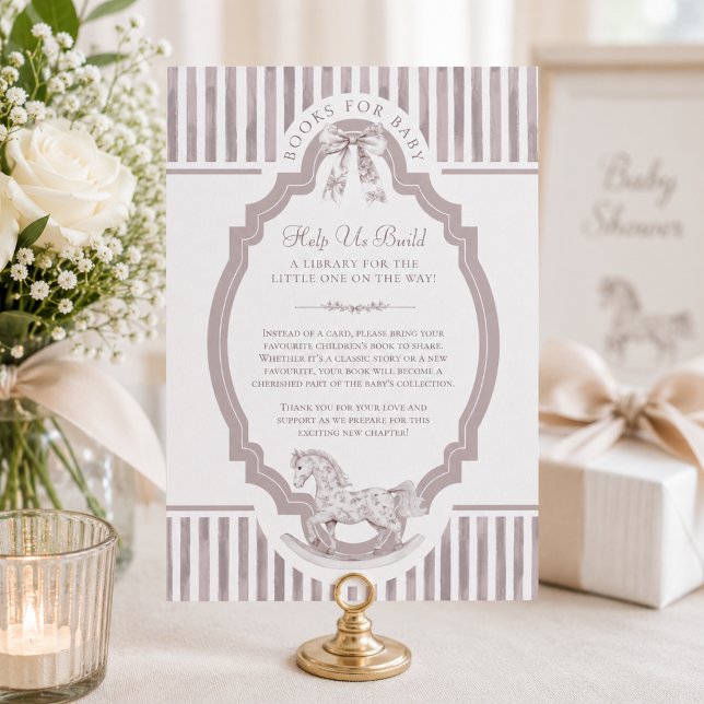 Neutral Toile Baby Shower Böcker För Bebis Kort (Skapare uppladdad)