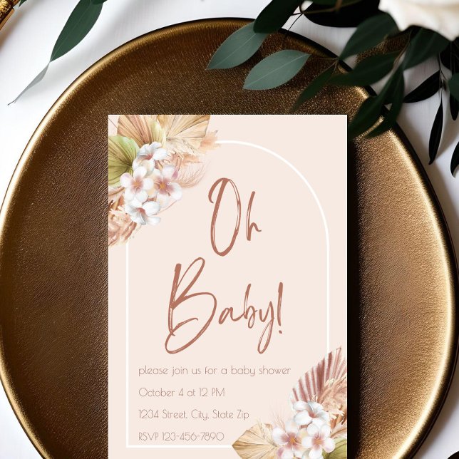 Neutral ton Boho Bebis Shower Inbjudan  (Skapare uppladdad)