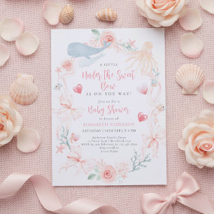 Neutral under havet baby shower för kära lilla vän inbjudningar