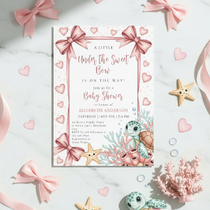 Neutral under havet bow sweetheart baby shower inbjudningar
