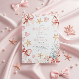 Neutral under the sea bow sweetheart baby shower inbjudningar
