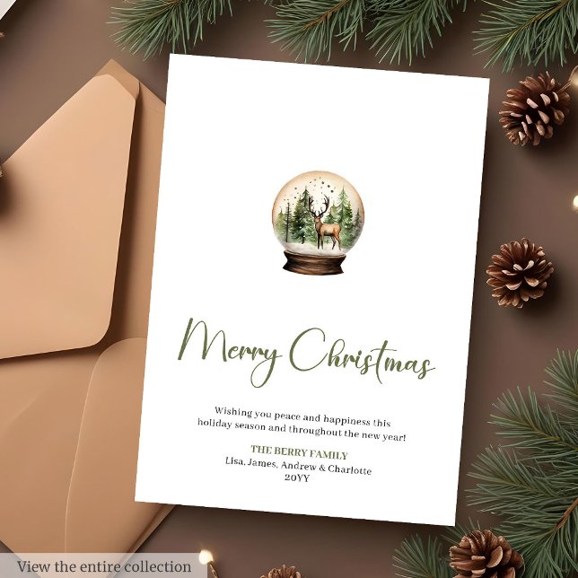 Neutral Vattenfärg Jul Kort för Julhälsningar (Neutral Watercolor Holiday Christmas Greeting Card

)