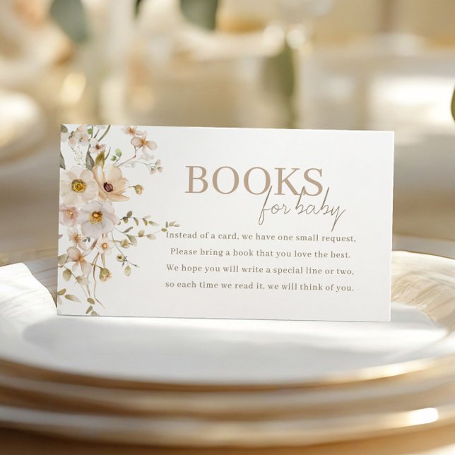 Neutral Vildblomma Baby Bibliotek Blommar Tilläggskort (Skapare uppladdad)