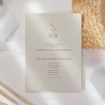 Neutral vildblomma bröllopsinbjudan