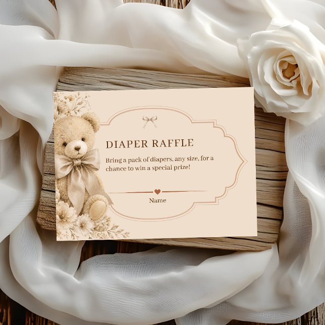 Neutral Vintage Blommig Baby Shower Lek Tilläggskort (Skapare uppladdad)