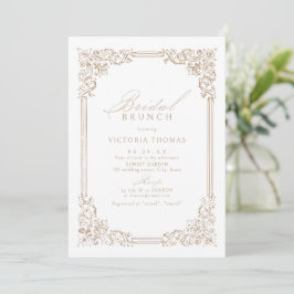 Neutral Vintage Ram Elegant Bröllopsbrunch Inbjudningar