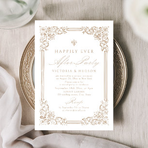 Neutral Vintage Ram Happily Ever After Fest Inbjudningar