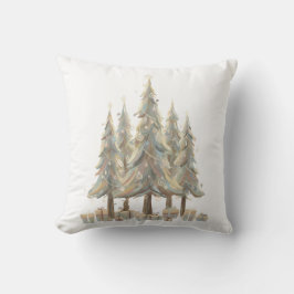 Neutral White Christmas Trees Cream Holiday Kudde
