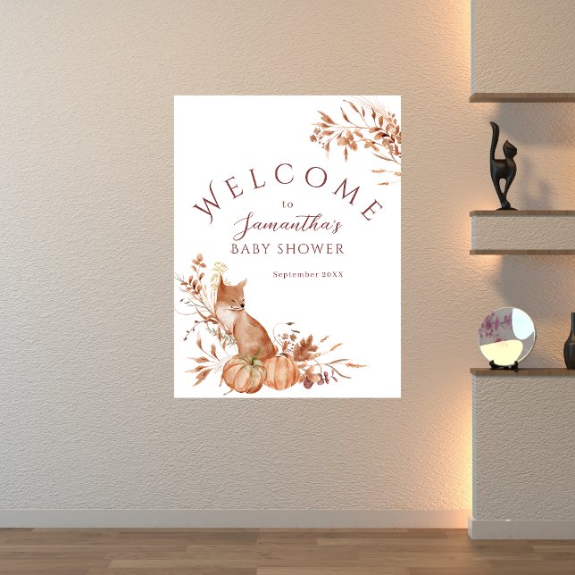 Neutral Woodland Fox Little Pumpkin Welcome Poster (Skapare uppladdad)