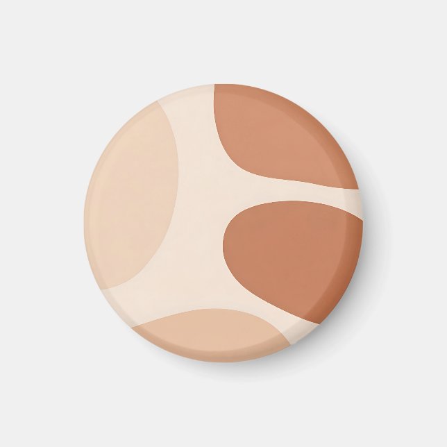 Neutrala Abstrakt Organiska Former Boho Minimalist Magnet (Framsidan)
