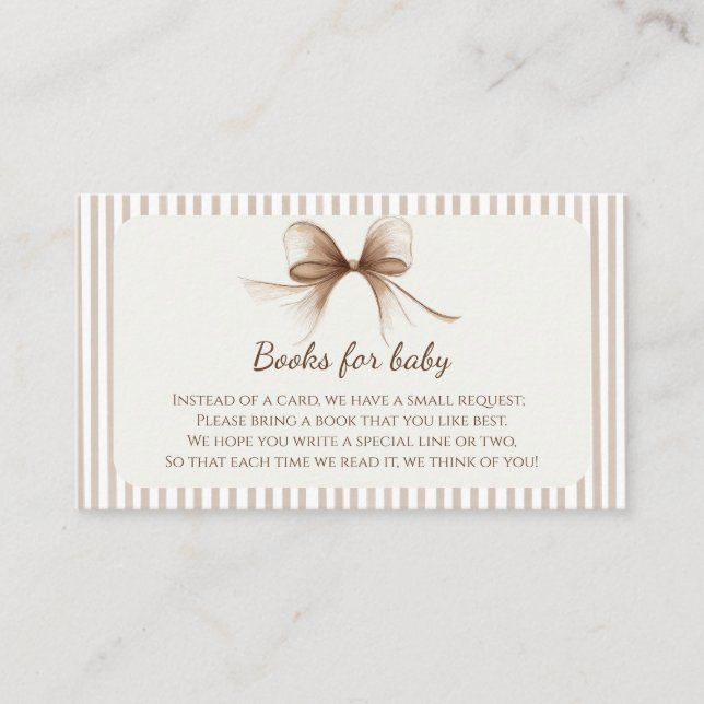 Neutrala Beigea Babyspeboken Visitkort (Framsida)