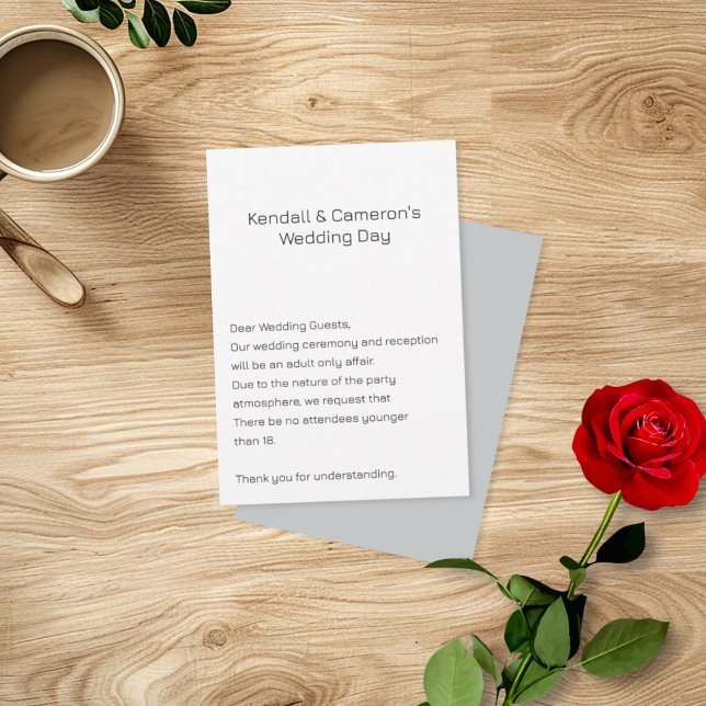 Neutrala bröllopsinbjudan små kort för barnfri til (Skapare uppladdad)