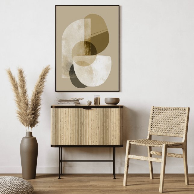 Neutrala Geometriska Abstrakt Former Konst Canvastryck (Skapare uppladdad)