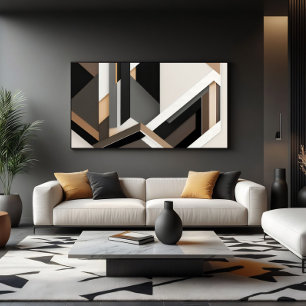 Neutrala geometriska lager 3D Canvastryck