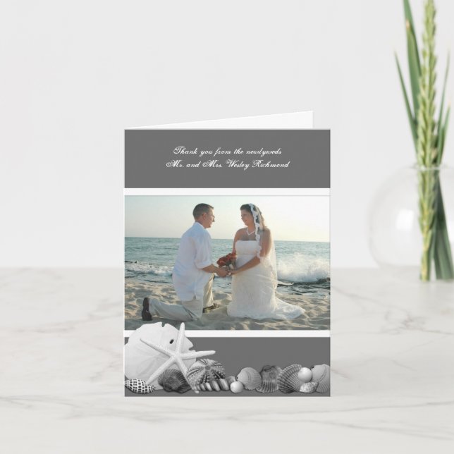 Neutrala Grå Musslor Foto Tack Kort (Framsida)