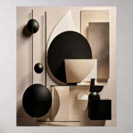 Neutrala Minimala Geometriska Former Abstrakt Poster