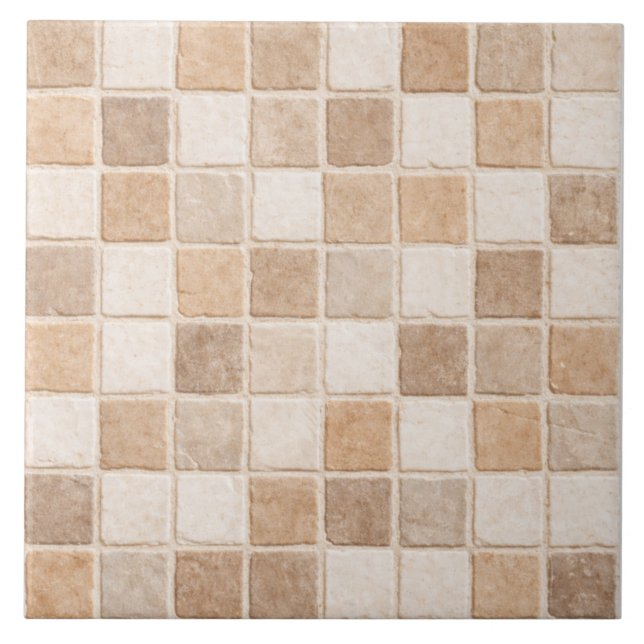 Neutrala mosaikplattor – Sand beige keramiska plat Kakelplatta (Framsidan)