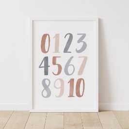 Neutrala Nummer Boho Barn Rum Dekoration Poster