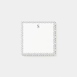Neutrala penseldrag Elegant monogram Svart Vitt Post-it Block