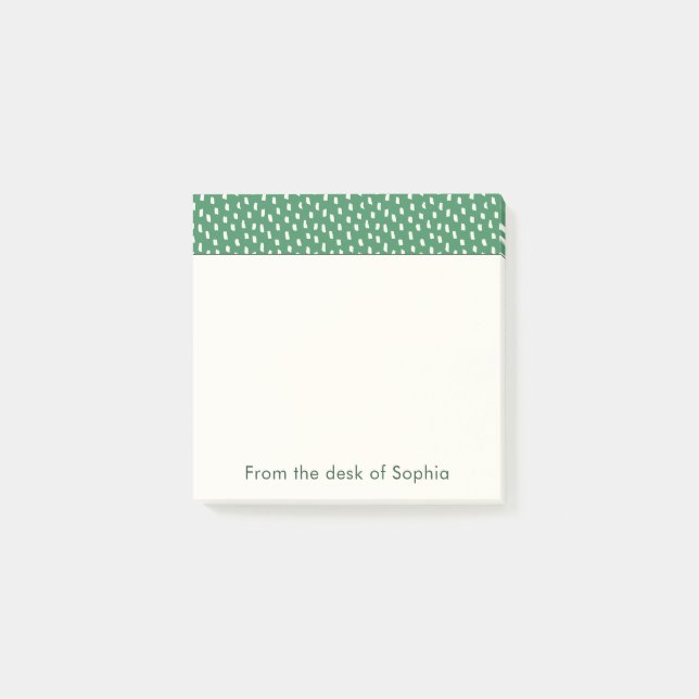 Neutrala penseldrag Washi-tejp Minimalistisk grön Post-it Block (Framsida)