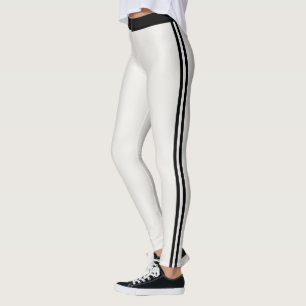 Neutrala svarta randiga skräddarsydda fritidskläde leggings