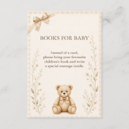 Neutrala Teddybjörn Babyshowerböcker för Babykort Tilläggskort