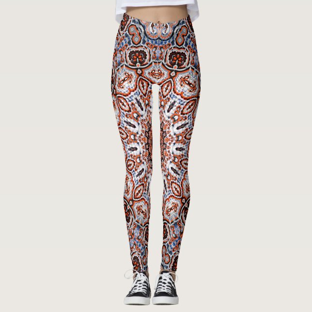 Neutrala toner Mandala-motiv Leggings (Framsida)