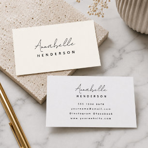 Neutrala visitkort   minimalistisk elegant krämfär