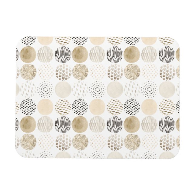 Neutralt Abstrakt Circle Mönster Magnet (Horisontell)