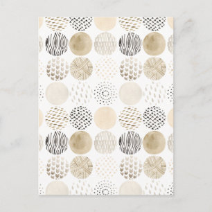 Neutralt Abstrakt Circle Mönster Vykort